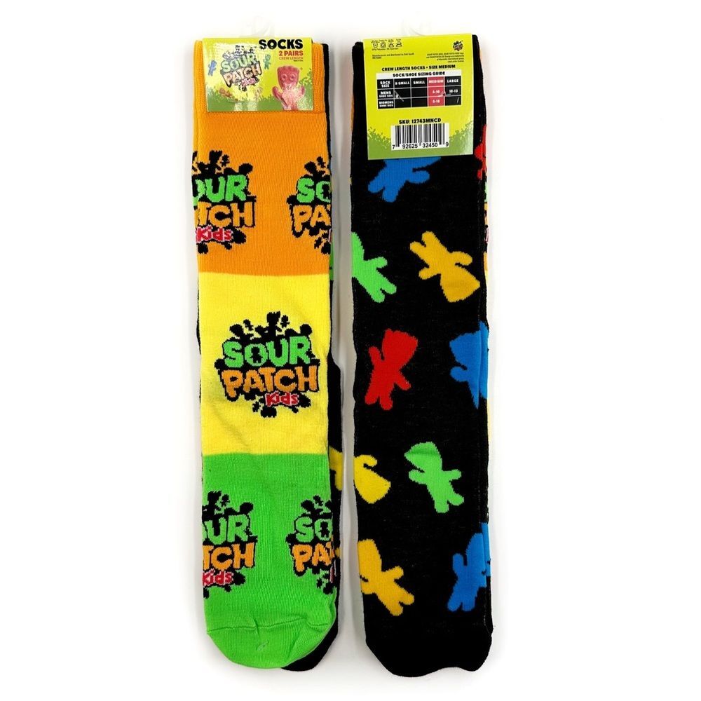 Sour Patch Kids Candy Crew Socks Colorful Logo Mens Womens Fun Novelty Gift
